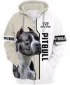 Pitbull Coldly Face 2 Shirt 3D Full Printing for Dog Mom Dad lovers