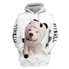 Pitbull Funny Cute Face Shirt 3D Full Printing for Dog Mom Dad lovers