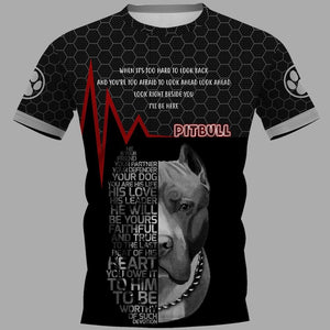 PITBULL WITH QUOTES Shirt 3D Full Printing for Dog Mom Dad lovers