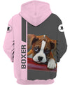 LOVE BOXER In Light Pink Men and Women 3D Shirt