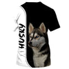 Love My Husky In Black/White Men and Women Ver.2 3D Shirt