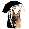 Love German Shepherd – never walk alone Men and Women Ver.2 3D Shirt In Black/White