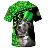 Love Pitbull Men and Women 3D Shirt In Green