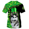 Love Husky Men and Women 3D Shirt In Green