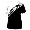 My pitbull dog makes me happy Men and Women 3D Shirt