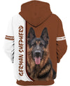 Love German Shepherd Men and Women 3D Shirt In  White/Brown