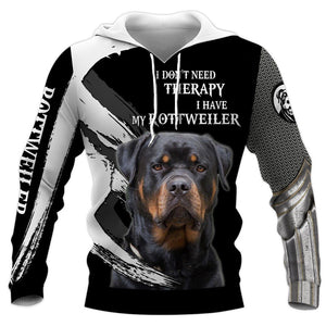 ROTTWEILER DOG THERAPY Men and Women 3D Shirt
