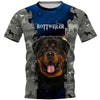 ROTTWEILER Face Camo DOG Men and Women 3D Shirt