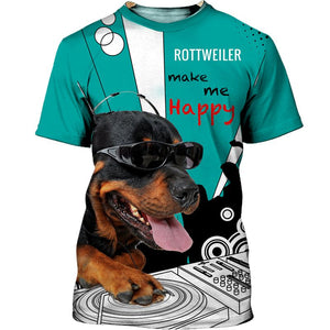 Rottweiler – Make me happy – Deezay Rott – Men and Women 3D Shirt