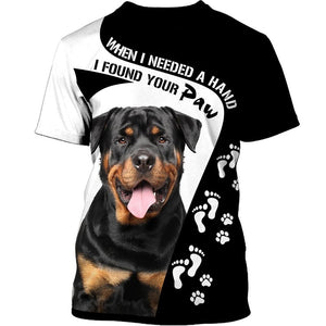 ROTTWEILER – when I needed a hand I found your paw Men and Women 3D Shirt