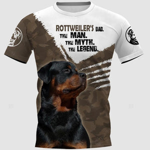 ROTTWEILER’s Dad The Man, The Myth, The Legend Dog Men and Women 3D Print Pullover