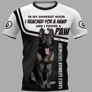 Sable Shepherd Paw Men and Women 3D T Shirt
