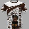 SANTA PAWS IS COMMING TO TOWN Rottweiler Dog Men and Women 3D Full Printing