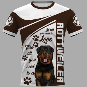 SANTA PAWS IS COMMING TO TOWN Rottweiler Dog Men and Women 3D Full Printing