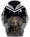 Silver Labrador In Black Men and Women 3D Shirt
