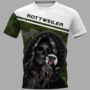 Skeleton And Rottweiler Dog Men and Women 3D Full Printing