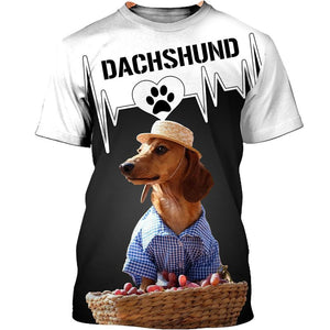 SORRY I CAN’T I HAVE PLAN WITH MY DACHSHUND Men and Women 3D T Shirt