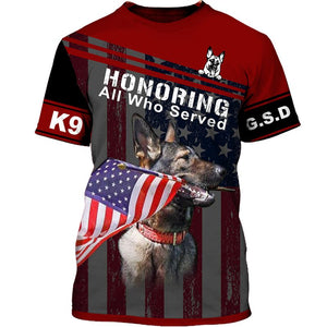 Special Design K9 German Shepherd 3D shirt for German Shepherd lovers