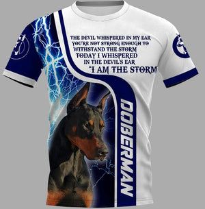 STORM DOBERMAN DOG Men and Women 3D Shirt