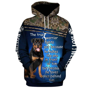 The True Warrior fights Rottweiler Dog Men and Women 3D Full Printing