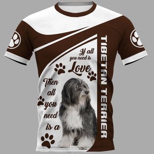 Tibetan Terrier Love Men and Women 3D Shirt