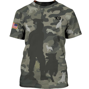U.S Veteran – Camouflage- German Shepherd Men and Women 3D Shirt