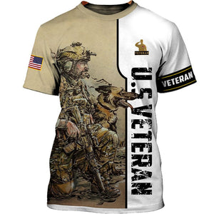 U.S VETERAN Men and Women 3D T Shirt