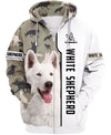 White Shepherd Men and Women 3D Shirt