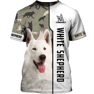 White Shepherd Men and Women 3D Shirt