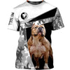 Yellow-brown Pitbull Happy Shirt 3D Full Printing for Dog Mom Dad lovers