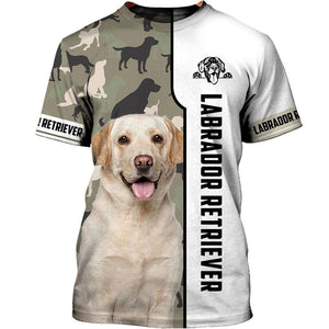 Yellow Labrador And Dog Motifs Shirt 3D Full Printing for Dog Mom Dad lovers